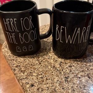 Black Rae Dunn Halloween Mug Set